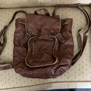 Brown Leather Backpack